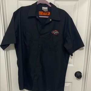 EVH Black Casual Button Down Shirt with Embroidered Logo